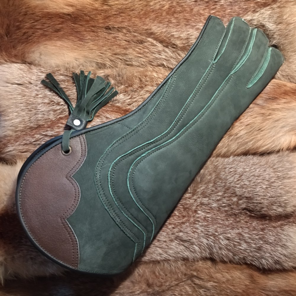 Grüner Falkner-Handschuh Aus Doppeltem Wildleder-Leder – XXL, Robust Und Langlebig Grüner Falkner-Handschuh Aus Doppeltem Wildleder-Leder – XXL, Robust Und Langlebig